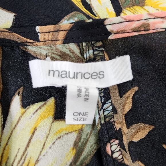 Maurices Cardigan Kimono Women One Size Sunflower Floral Chiffon Open Front Drap - Picture 9 of 12